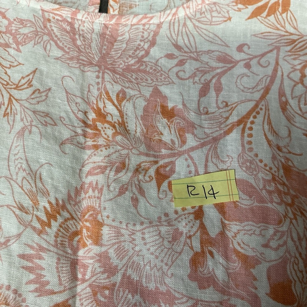 Rachel Zoe 100% Linen Floral Shift Dress Coastal Summer Resort Beachy Sz Lg - Picture 6 of 6